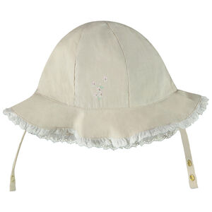 Charlotte από υφασμάτινο με σχέδιο λουλουδιών και βολάν από broderie anglaise για μωρό κορίτσι 