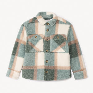 Μπουφάν μακρυμάνικο από molleton με καρό σχέδιο για αγόρι 