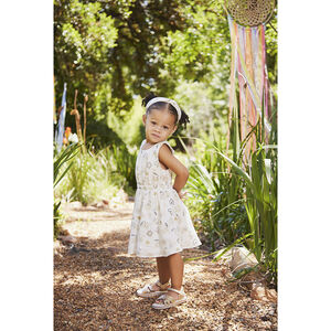 Φόρεμα γιορτής από σατέν με φαντεζί σχέδιο για μωρό κορίτσι 