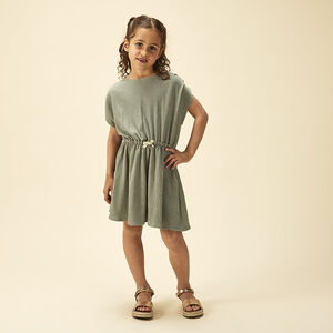 Φόρεμα κοντομάνικο με φαντεζί σχέδιο λουλούδια για κορίτσι 