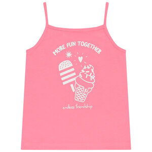 Αμάνικο μπλουζάκι από jersey με φαντεζί σχέδιο για κορίτσι 