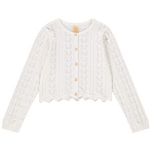 Ζακέτα μπολερό από πλεκτό με σχέδιο αζούρ και glitter για κορίτσι 