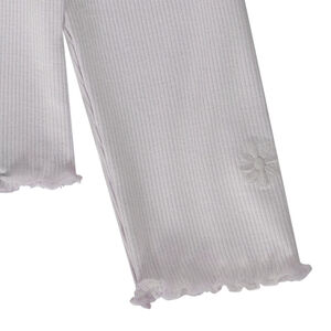 Μπλούζα μακρυμάνικη ριπ με κεντημένο λουλούδι για κορίτσι 