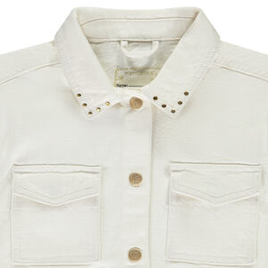 Κοντό τζιν μπουφάν με καρφιά για κορίτσι 