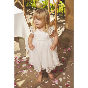 Σετ γιορτινό φόρεμα από κεντημένο τούλι + σορτσάκι για bebe κορίτσι 