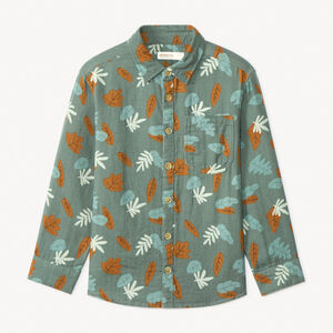 Πουκάμισο μακρυμάνικο με σχέδιο φύλλων για αγόρι 