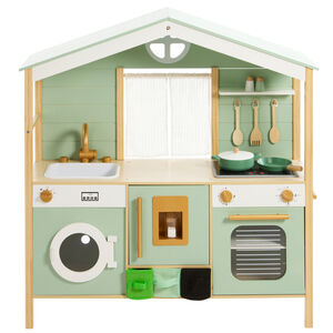 Πλήρως Εξοπλισμένη Κουζίνα Με Ξύλινα Αξεσουάρ 