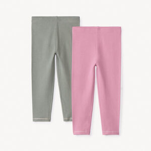 Σετ 2 μακριά μονόχρωμα καλσόν jersey για μωρό κορίτσι 