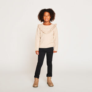 Μακρυμάνικο πλεκτό φαντεζί με βολάν και πλεξούδες για κορίτσι 