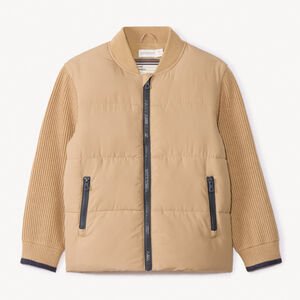 Μπουφάν διπλού υφάσματος μονόχρωμο για αγόρι 