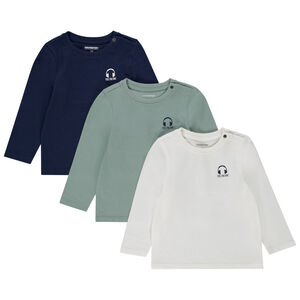 Σετ από 3 μπλουζάκια με μακριά μανίκια print casque για bebe αγόρι 