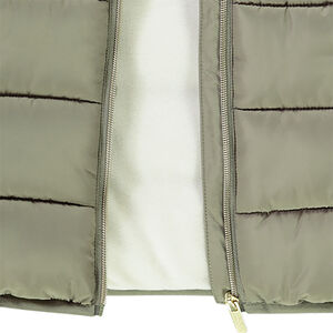 Παλτό πλεκτό με κουκούλα και επένδυση από μικροπολάρ για κορίτσι 