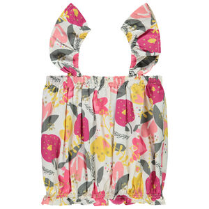 Μπλούζα με μανίκια βολάν και φαντεζί σχέδιο για κορίτσι 