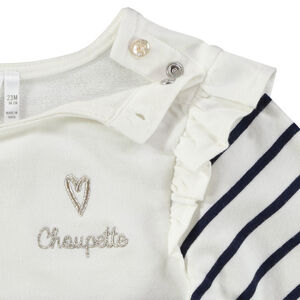 Τ-shirt μακρυμάνικο με σχέδιο μαρινιέρα για μωρό κορίτσι 