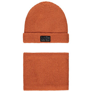 Σετ πλεκτό σκουφί + snood μονόχρωμα για αγόρι 