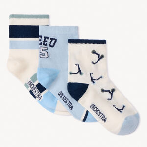 Σετ 3 ζευγαριών κανονικές φανταχτερές κάλτσες για αγόρι Turbo Scooter από πλεκτό jersey 