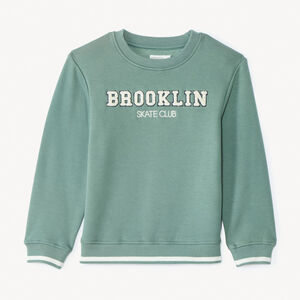 Φούτερ molleton με patchs γράμματα bouclettes για αγόρι 