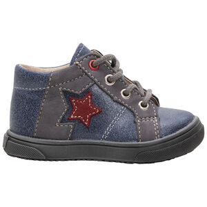 Δερμάτινα μποτάκια με κορδόνια και φάσα σε σχήμα αστεριού 