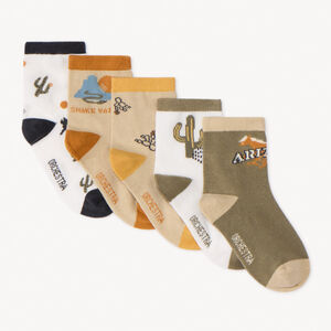 Σετ 5 ζευγών κάλτσες με σχέδιο κακτοειδών για αγόρι 