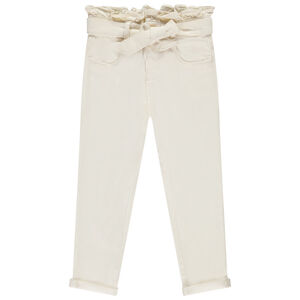 Τζιν paperbag μονόχρωμο με ζώνη για κορίτσι 