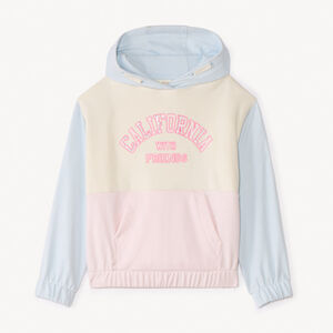 Σακάκι με κουκούλα και χρωματικό μπλοκ για κορίτσια 