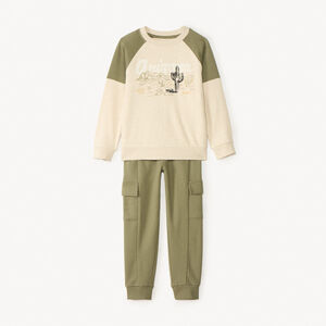 Σετ από joggers φλις με σχέδιο κάκτο για αγόρι 