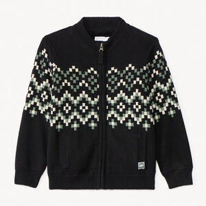 Ζακέτα πλεκτή με επένδυση και σχέδια jacquard Aztèque για αγόρι 