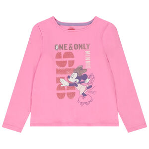 T-shirt μακρυμάνικο print glitter Minnie Disney για κορίτσι 