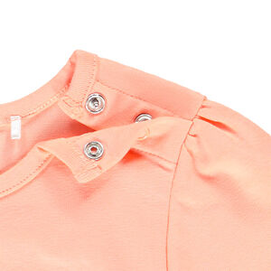 T-shirt κοντομάνικο σχέδιο ροδάκινο για bebe κορίτσι 