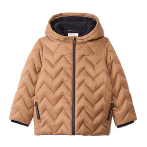 Μπουφάν με επένδυση μονόχρωμο με φαντεζί σχέδιο σταυροβελονιάς για αγόρι 