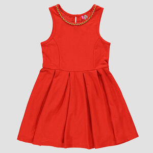 Robe sans manches évasée en crêpe 