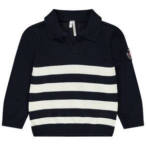 Πουλόβερ με ρίγες και κέντητο σχέδιο για μωρό αγόρι 