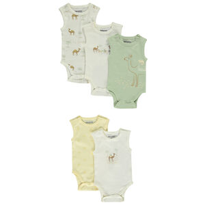 Σετ από 5 κορμάκια αμάνικα με σχέδια καμήλες για bebe αγόρι 