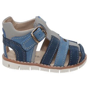 Δερμάτινα πέδιλα με λουράκια σε αντίθεση 