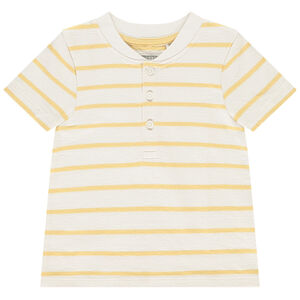 Πολό κοντομάνικο με ρίγες και γιακά teddy για μωρό αγόρι 