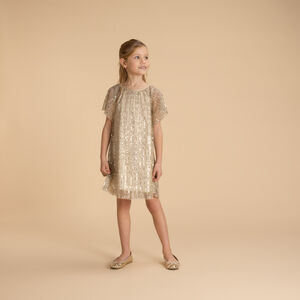 Φόρεμα γιορτής με χρυσές παγιέτες για κορίτσι 