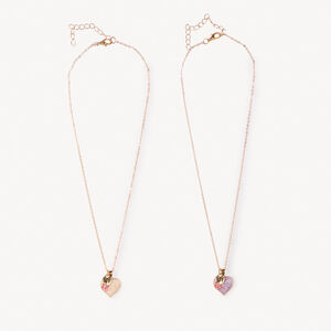 Σετ από 2 κολιέ με κρεμαστά καρδιά για κορίτσι 