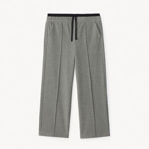 Φαρδύ παντελόνι με ρίγες και διπλή ελαστική μέση για κορίτσι 