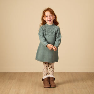 Φόρεμα μακρυμάνικο από πλεκτό μονόχρωμο για bebe κορίτσι 