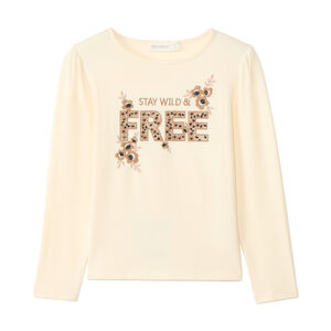 Μακρυμάνικο μπλουζάκι jersey με κέντημα για κορίτσι 