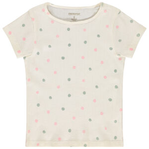 Κοντομάνικο μπλουζάκι από πλεκτό με πουά σχέδιο για κορίτσι 