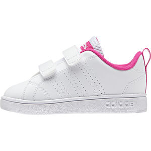 ADIDAS - Baskets basses blanches et fushia à double scratch  
