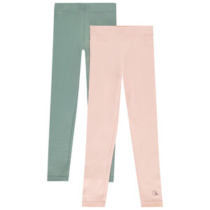 Lot de 2 leggings en jersey uni pour fille 
