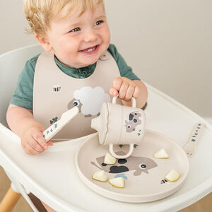 Ποτήρι Εκπαιδευτικό Με Λαβές Από Πλαστικό Tiny Farm Sand +0Μ 215 ml 