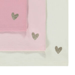 Σετ από 3 μπλουζάκια μακρυμάνικα με τύπωμα καρδιά για κορίτσι μωρό 