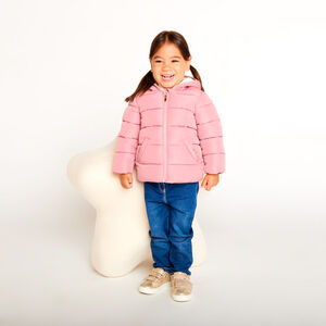 Μπουφάν καπιτονέ από υφασμάτινο με επένδυση micro polaire για bebe κορίτσι 