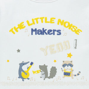 Σύνολο με μακρυμάνικη μπλούζα με τύπωμα και φανελένιο σαλβάρι 