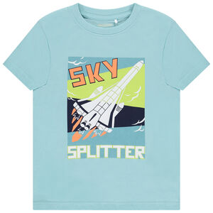 Κοντομάνικο μπλουζάκι με φαντεζί σχέδιο πυραύλου για αγόρι 