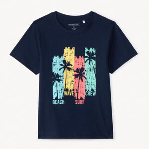 T-shirt με κοντά μανίκια, μονόχρωμο με φανταστικό σχέδιο για αγόρι 