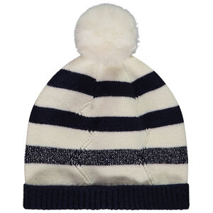 Πλεκτό σκουφάκι με pompon για κορίτσι 